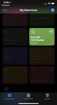 Siri Shortcuts - Turn off display
